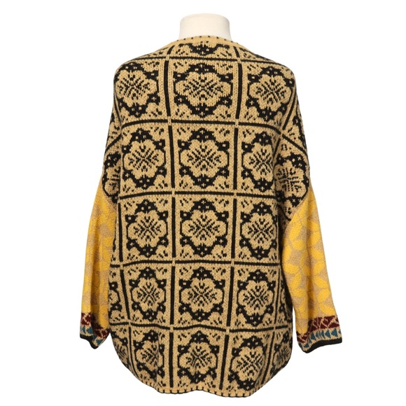 Zara Sweater Grandmacore Neckline Jacquard Patchwork Women Yellow Women XS - S - Picture 4 of 10